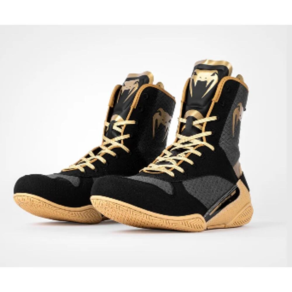 Venum Elite Monogram Boxing Shoe in Black/Beige, Size 8